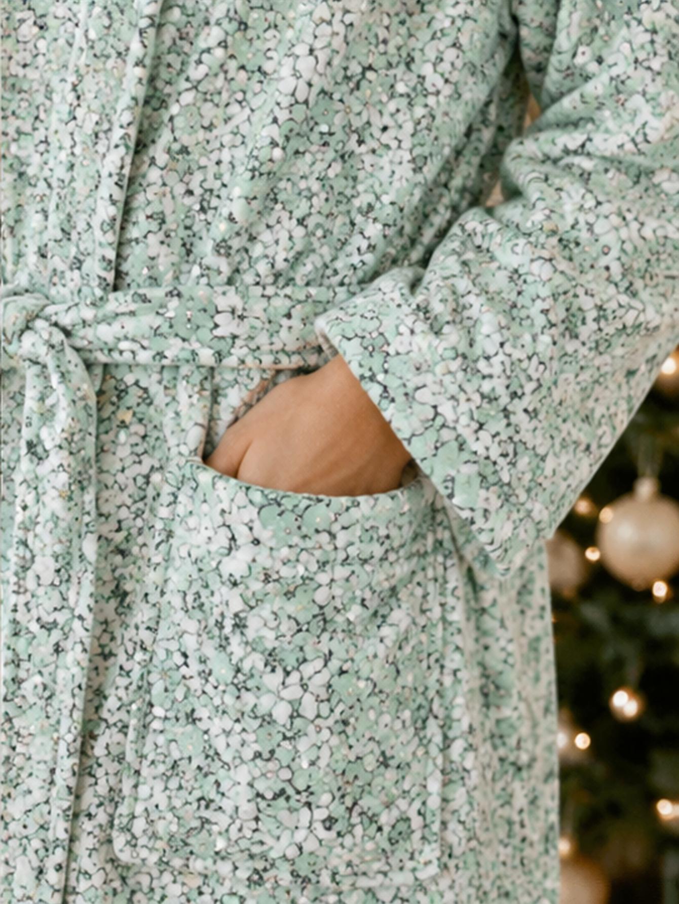 Women Plus Size Green Ditsy Fl - Bathrobe 评论和价格